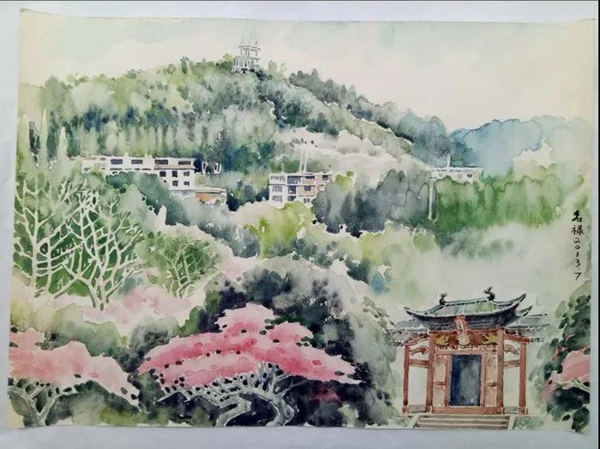 寧化十二景,八旬老人畫筆下的水彩印象